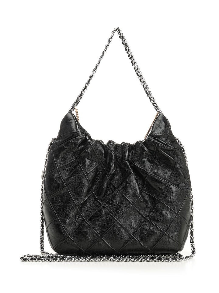 Tory Burch Fleming Distressed Mini Hobo Bag Shoulder Bags - Nero | 6c5dbb6b75f75f1bf4eb0b112a122eafc6ac9586