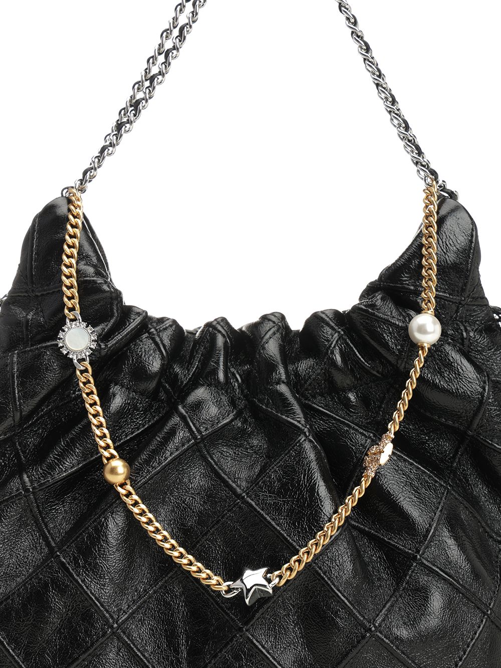 Tory Burch Fleming Distressed Mini Hobo Bag Shoulder Bags - Nero | 5ca8f3a7e6988efcf4e91cd212178191aba722d9