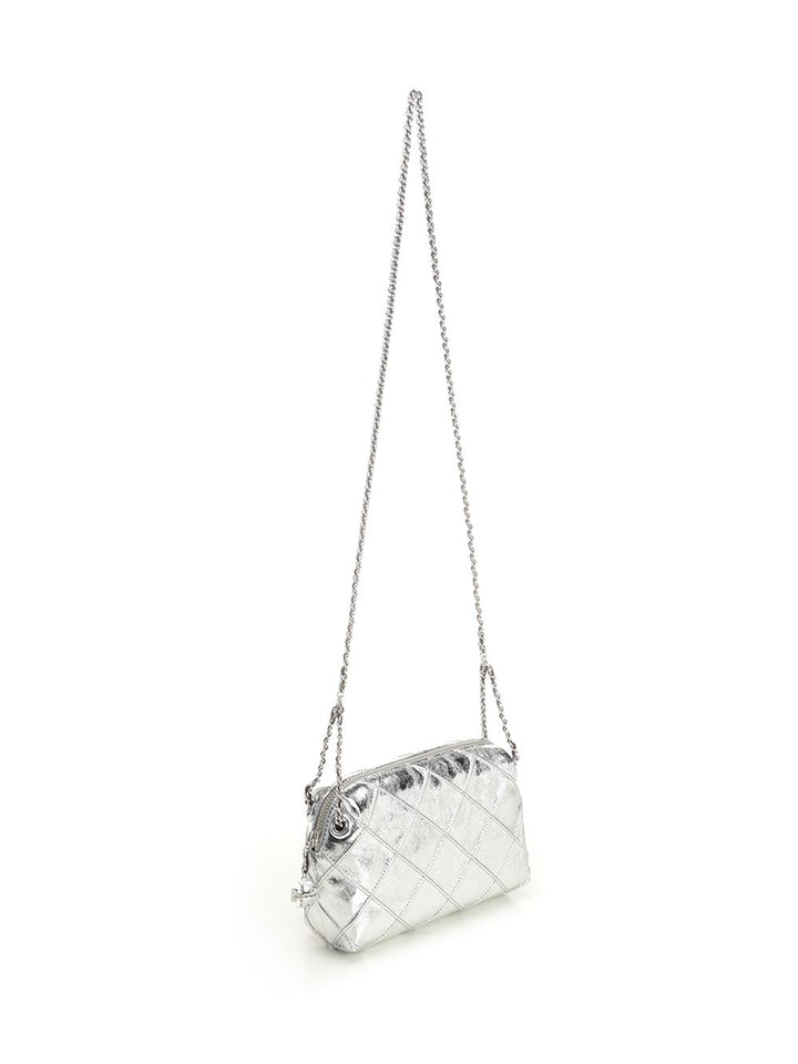 Tory Burch Fleming Metallic Soft Crossbody Bag Crossbody Bags - Silver | 56c827091f269dd79717a84ab3f4f9dc99cf0c36