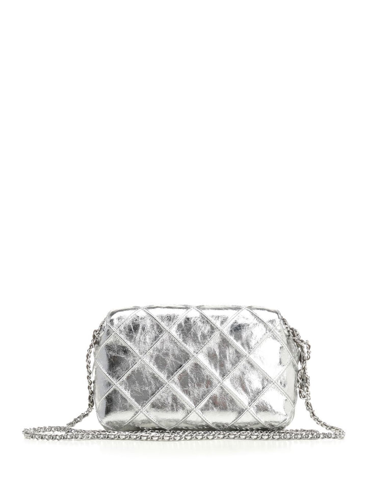 Tory Burch Fleming Metallic Soft Crossbody Bag Crossbody Bags - Silver | 7ed2112f0fcc340532d31c1c3c16d50e2b710e83