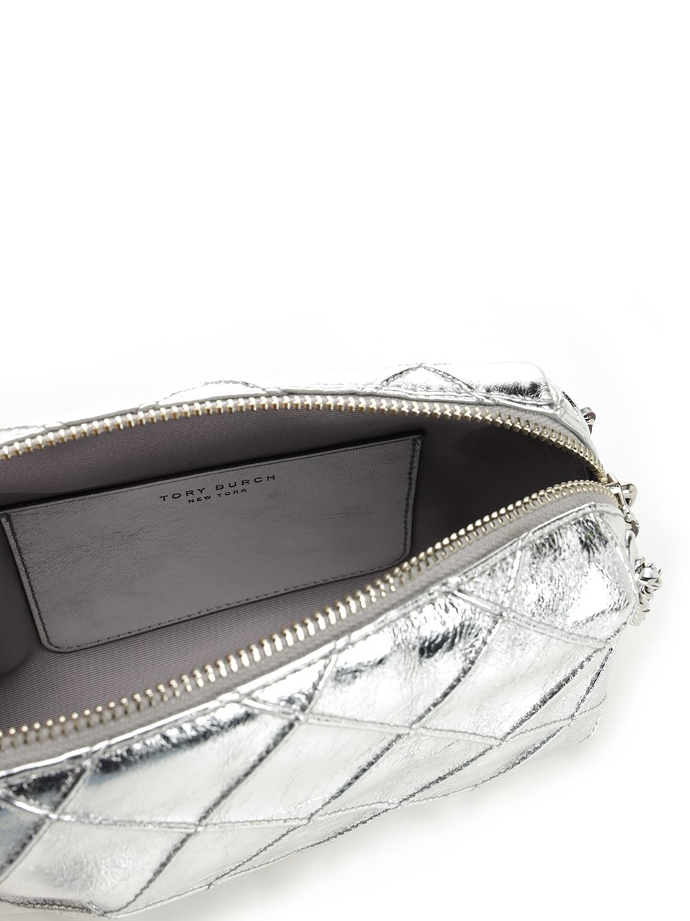 Tory Burch Fleming Metallic Soft Crossbody Bag Crossbody Bags - Silver | 6f4cbb5c9a47defa26d86e655ea79f7b3318da64