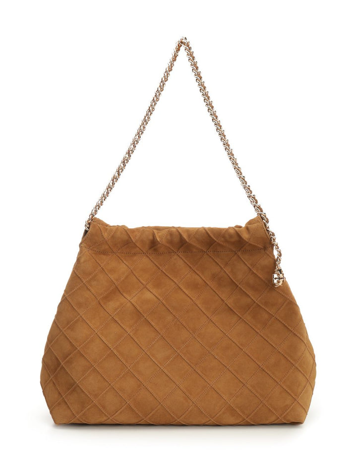 Tory Burch Fleming Suede Hobo Bag Shoulder Bags - Marrone | 2e0fc9ab2d725a95e9bdac008f4995ec1a731b63