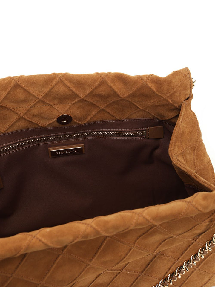 Tory Burch Fleming Suede Hobo Bag Shoulder Bags - Marrone | 480daee1f3b9c92f5bfe141cb3d34ffb925f8850