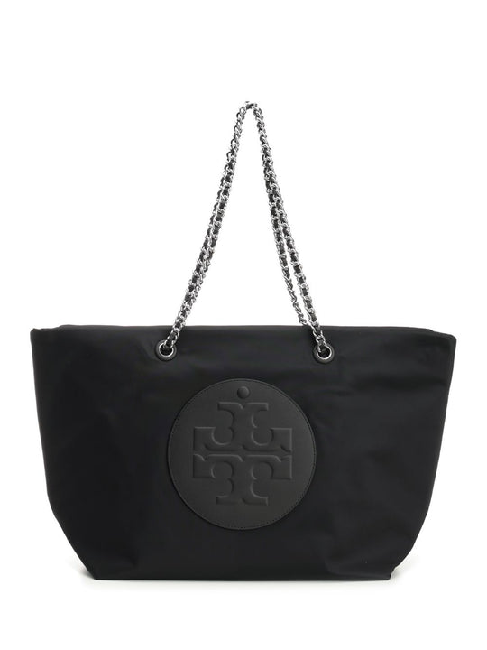 Ella Chain Zip Tote Shoulder Bags Nero