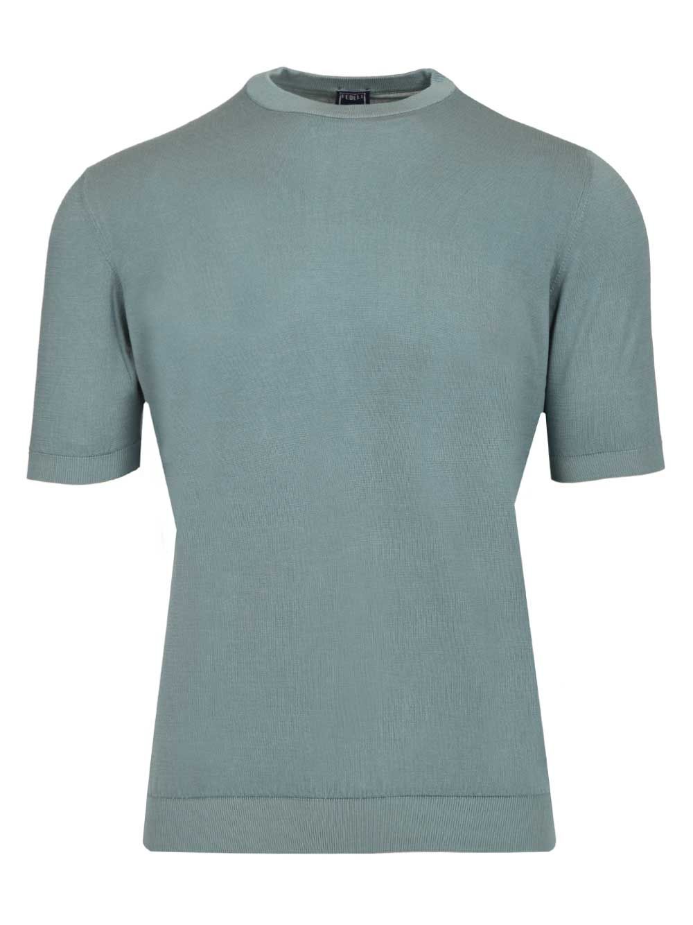 Fedeli Crew Neck T-Shirt Knitwear - Verde | c2b609450ebf5fec1d94f71be8a0177199b777ba