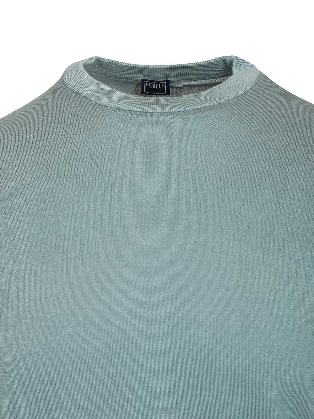 Fedeli Crew Neck T-Shirt Knitwear - Verde | 10558f2274800b48417e4a7ae5e6951b3bf8197c