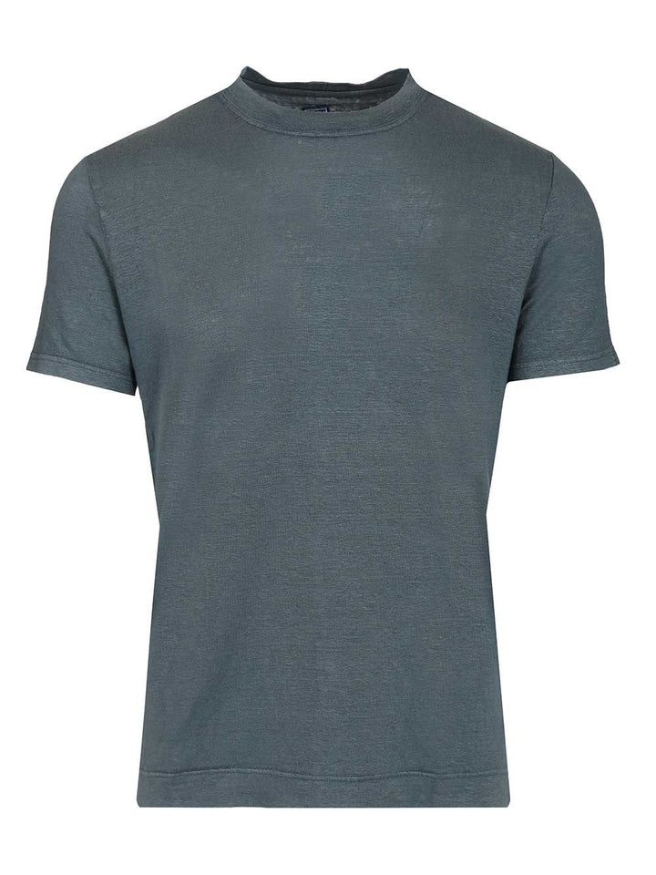 Fedeli Crew Neck T-Shirt - Blu | 1554d4d4d3e4c5effe2b71545d3d09ca0e1d092e
