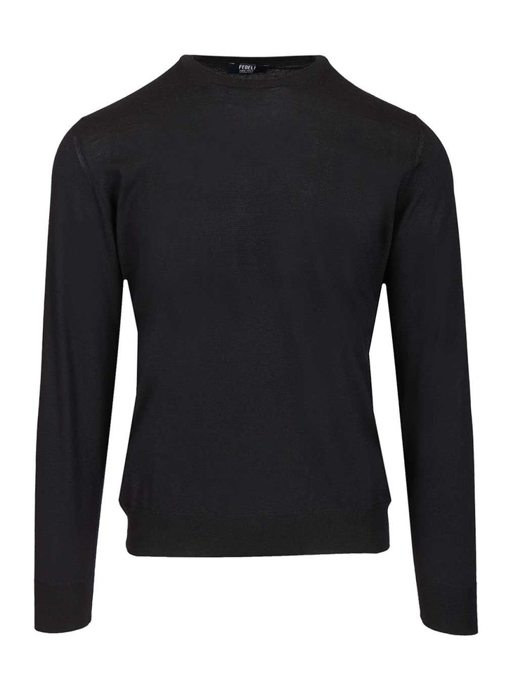Fedeli Long-Sleeved Sweater Knitwear - Blu | 6f9a52befff6f64751c2e26a8d953fcccc0dd12f
