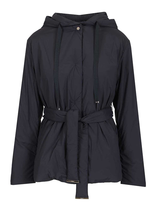 Nylon Hooded Jacket Coats Blu