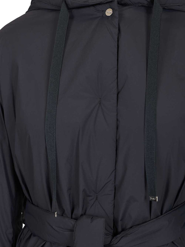 Herno Nylon Hooded Jacket Coats - Blu | c0e632204b5c56167f38a94836790762c69b1a98