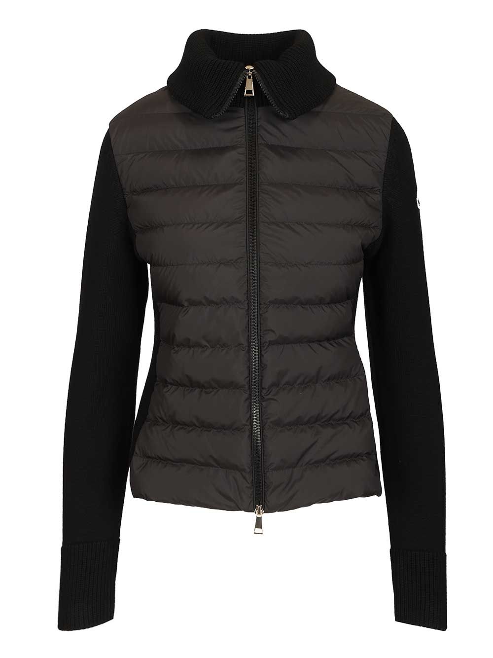 Moncler Padded Cardigan Knitwear - Nero | b5a3a4563712ba9bfbd007bfe2fb23d660d44372