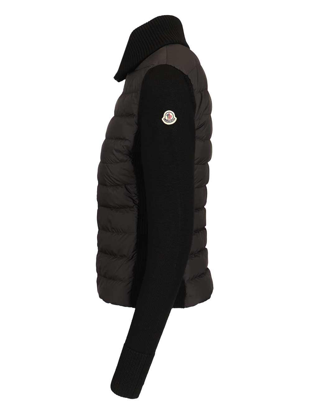 Moncler Padded Cardigan Knitwear - Nero | fa3ea9282f5ab5a6f96a9a748e96ddd47a8d2f9b