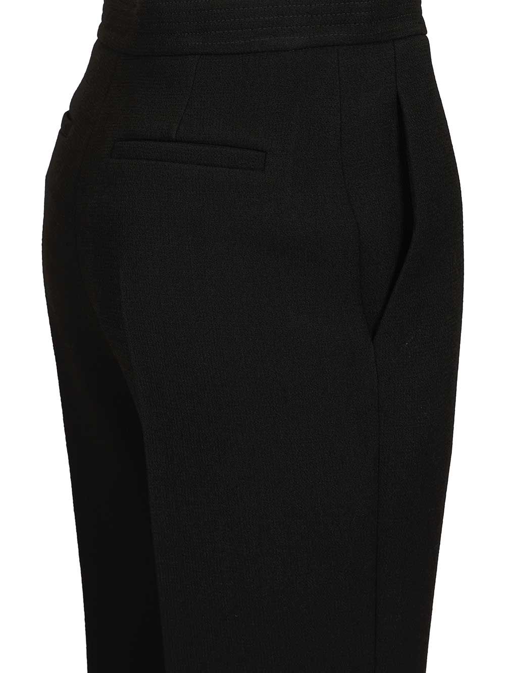 Valentino Garavani Vlogo Regular  In Wool Crepe Trousers - Nero | d16b810b7ea7da41f2b67f569a9d68ab801e2533