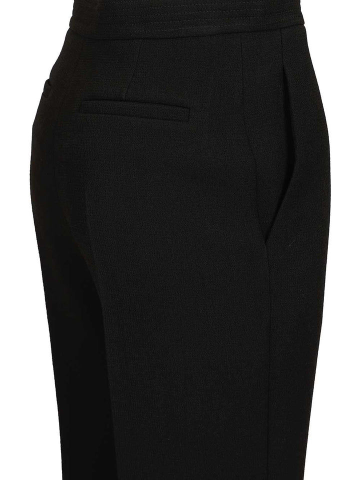 Valentino Garavani Vlogo Regular  In Wool Crepe Trousers - Nero | d16b810b7ea7da41f2b67f569a9d68ab801e2533