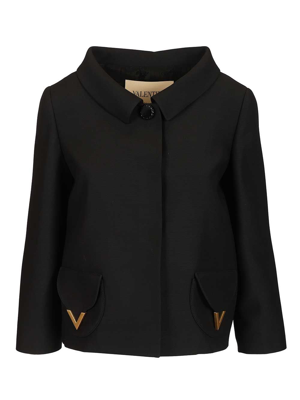 Valentino Garavani Crepe Jacket Giacche - Nero | f7595cfe0644474fbd32cc0c43036c6c79c58af4
