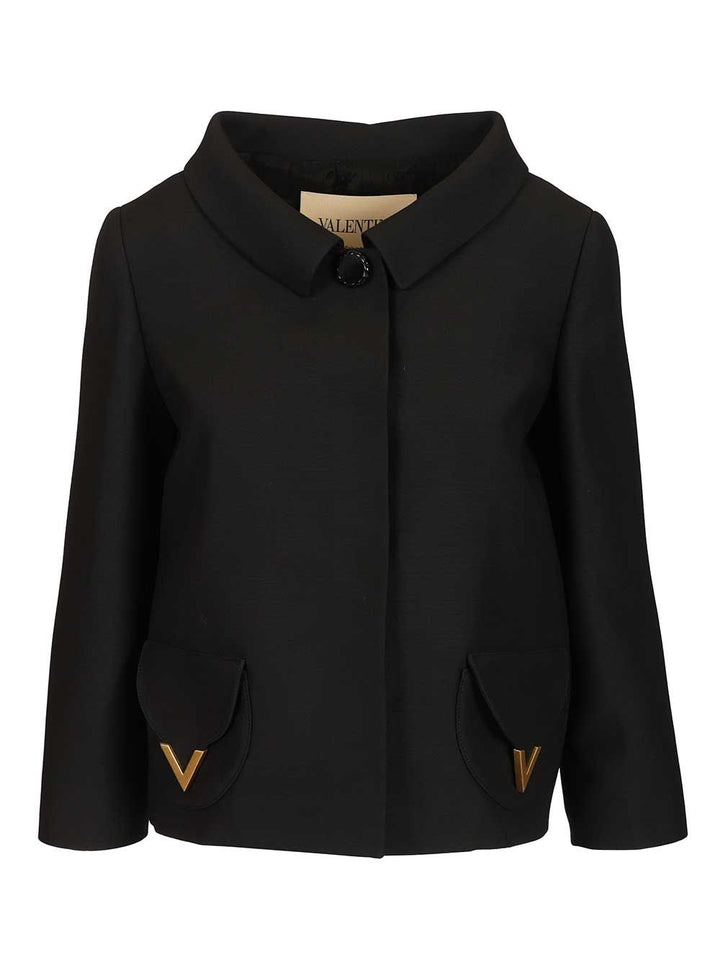Valentino Garavani Crepe Jacket Giacche - Nero | f7595cfe0644474fbd32cc0c43036c6c79c58af4