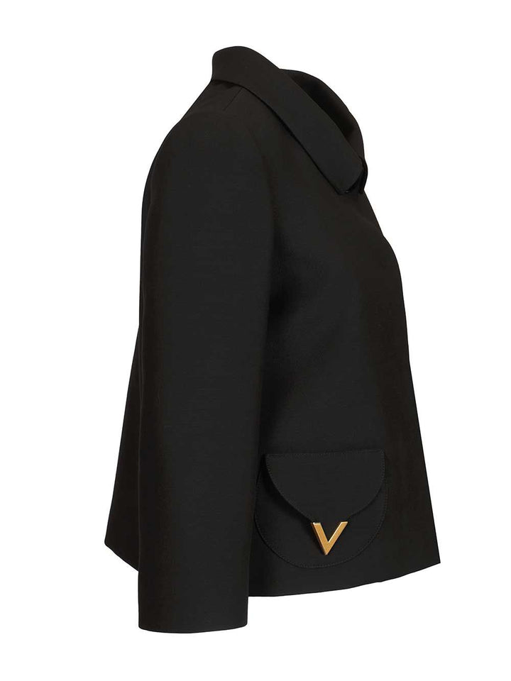Valentino Garavani Crepe Jacket Giacche - Nero | 610e19225d601f5cfce3feb6e3f6bcb35ac396f2