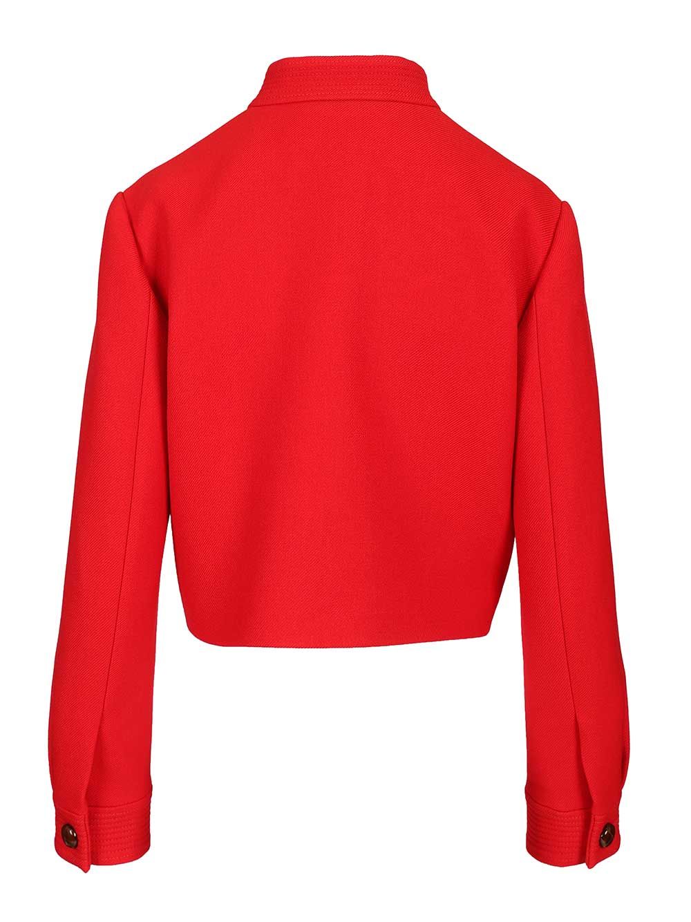 Valentino Garavani Peacoat In Drill Double With V Gold Knitwear - Rosso | 258da9b3f13f1d2a40c4b9b9d4e617d5d033348e