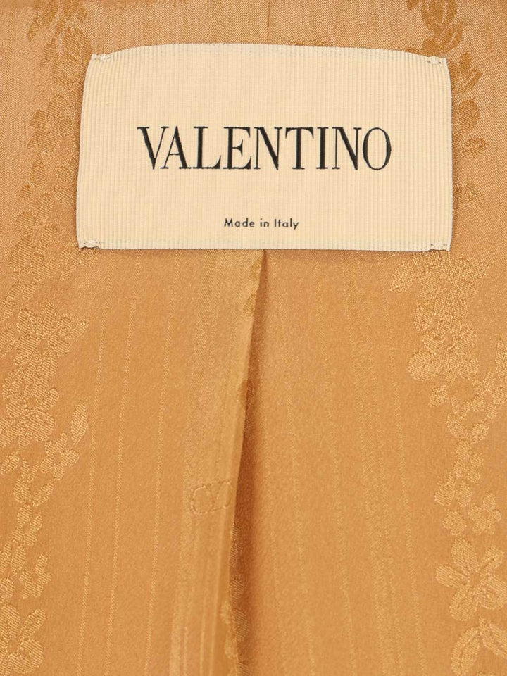 Valentino Garavani Peacoat In Drill Double With V Gold Knitwear - Rosso | 28e91c3bd2f6a78c66ef1fc1d17cbcf5ecff674f