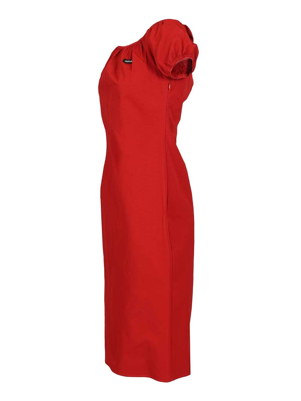 Miu Miu Cotton Midi Dress Abiti - Rosso | de4c9fb20159ea52a7276a9b6ddf00fdc85b29a7