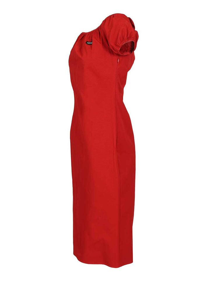 Miu Miu Cotton Midi Dress Abiti - Rosso | de4c9fb20159ea52a7276a9b6ddf00fdc85b29a7