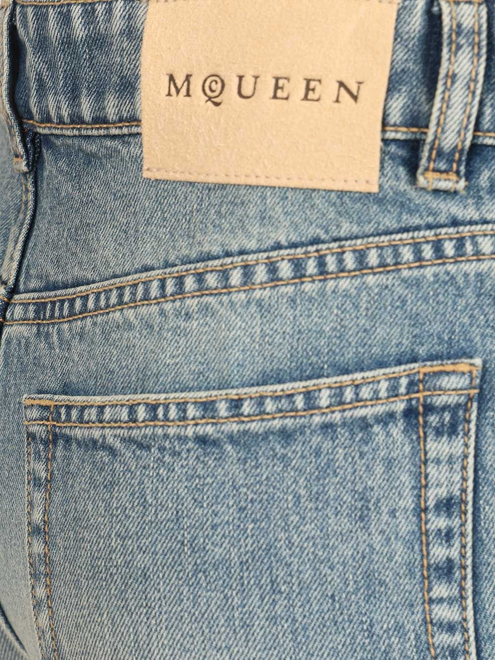 Mcqueen Straight-Leg Jeans - Blu | 62804e01297cbddd553f8f13154778180639d587