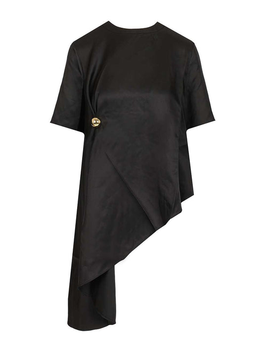 Madea 01 Draped Asymmetric Top Top Nero