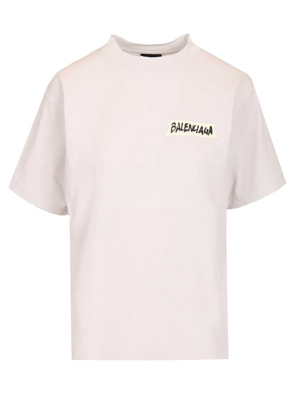 Balenciaga Masking Tape T-Shirt - Bianco | 13a6238990b46d1dc761718a8f2958cfeea234ea
