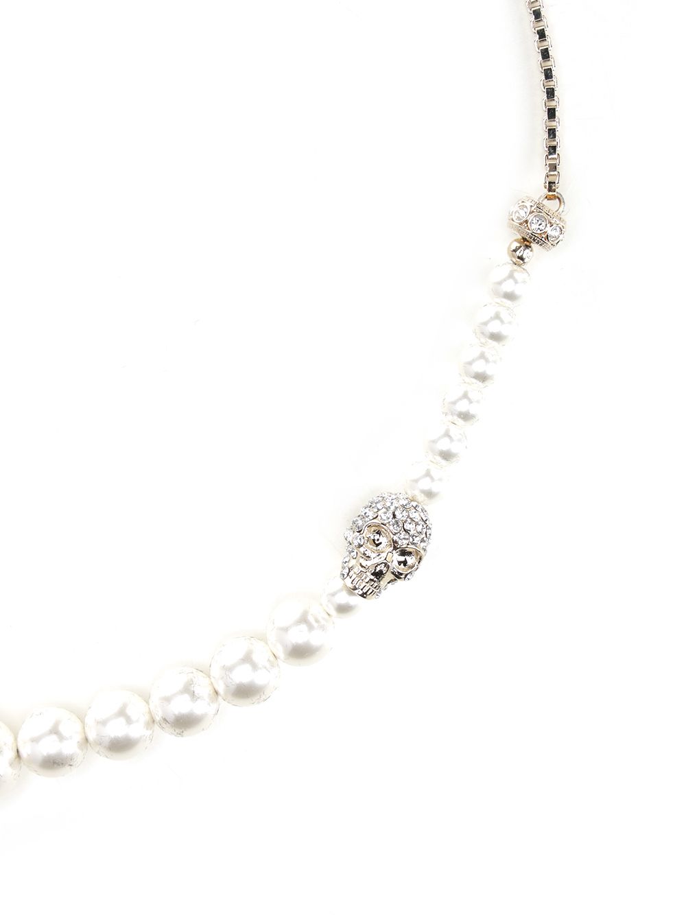 Mcqueen Skull Necklace With Pearls Gioielli - Silver | 9ab62bc2de4ec43a9896894032dbd12328c9c5b3