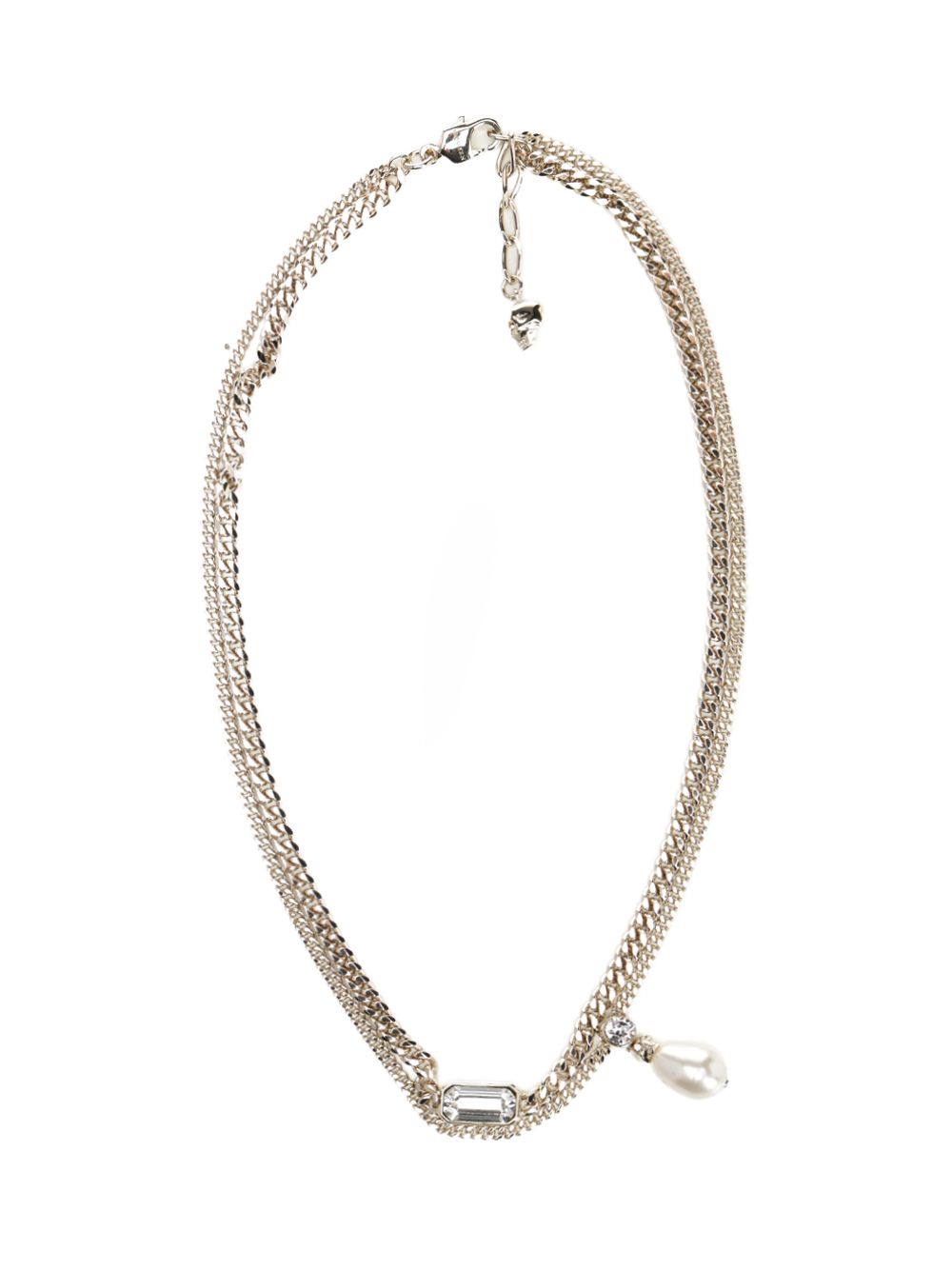 Mcqueen Skull Necklace With Crystals Gioielli - Oro | e9595238ddfadb17c6a21a9b232518b9b3bd232f