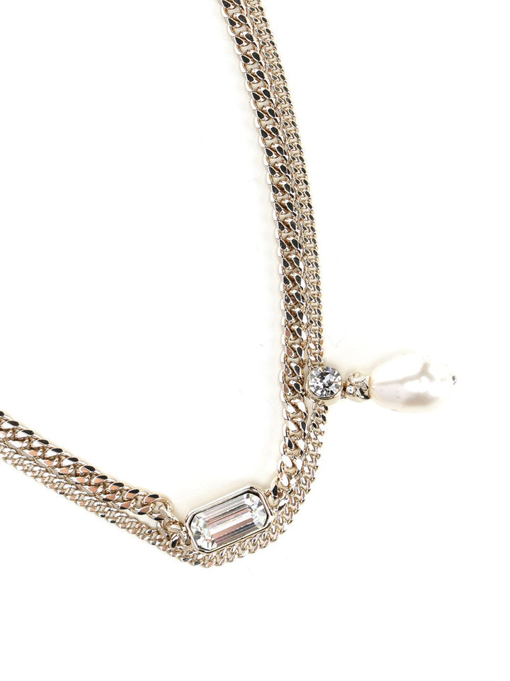Mcqueen Skull Necklace With Crystals Gioielli - Oro | 63f41e504f38f576f6d7754841b903a737eedddf