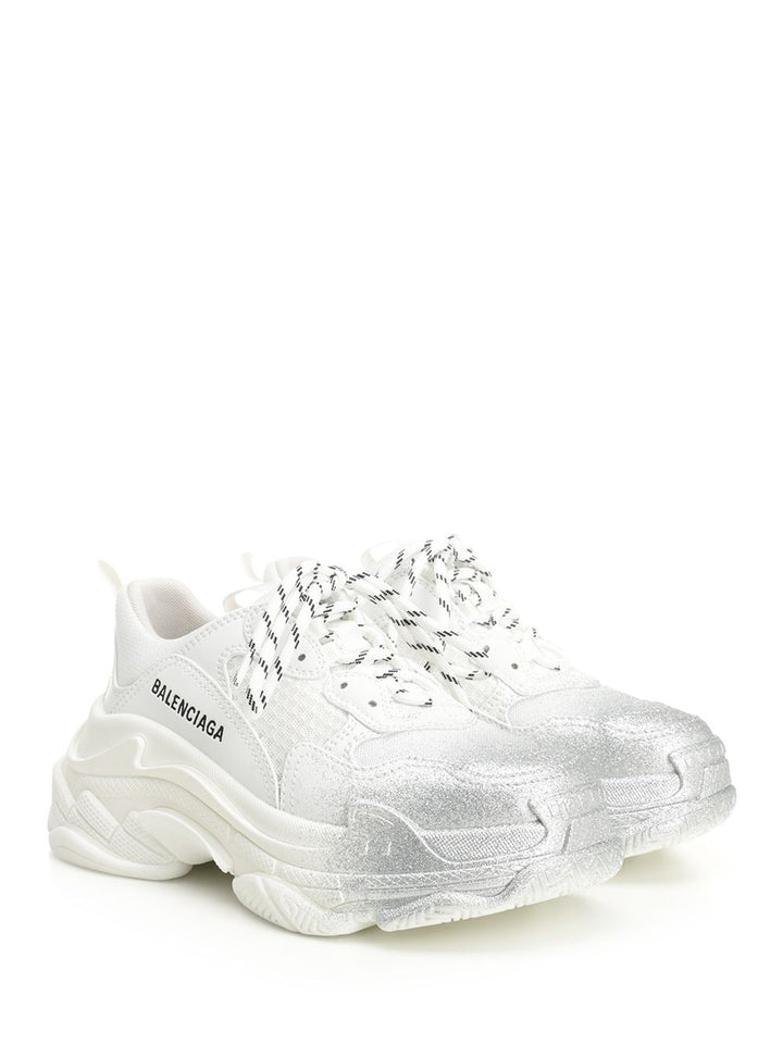 Balenciaga Triple S Glitter Spray Sneakers - Bianco | bd824d7318d1cc726f3f457c22e2896503d24bc6