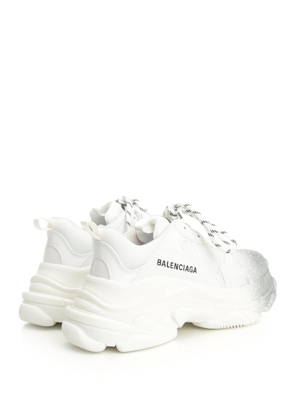Balenciaga Triple S Glitter Spray Sneakers - Bianco | 0532c65e86c02535dccd3beff185d36a4543067c
