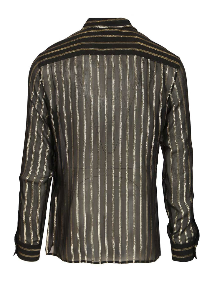 Valentino Garavani Valentino Silk And Lurex Chiffon Shirt Shirts - Nero | 92221461997a16911c3e2f694cf61c5f103988cd