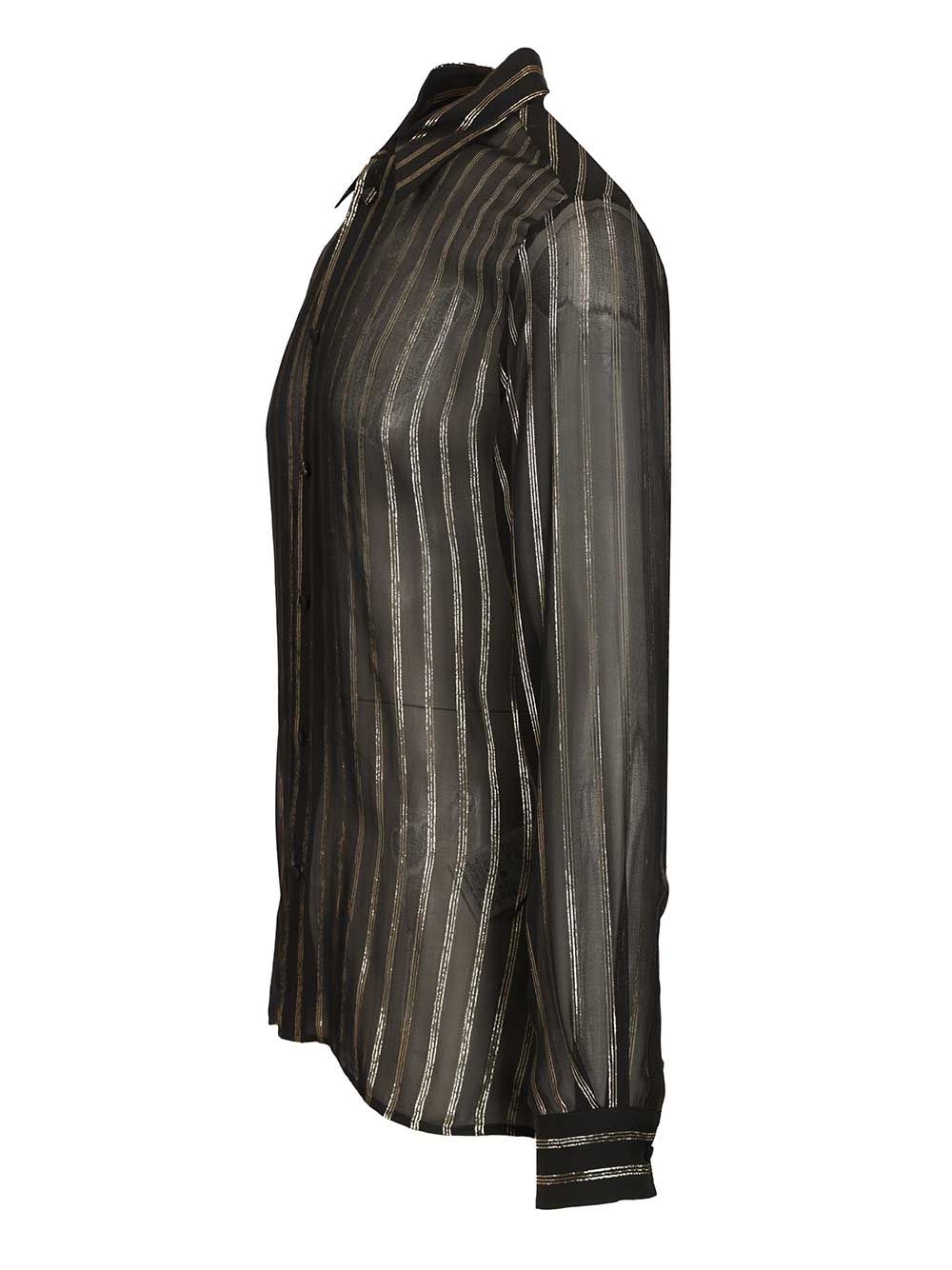 Valentino Garavani Valentino Silk And Lurex Chiffon Shirt Shirts - Nero | abe6dc88aa482375623dbbd1f71d730701bc61b5