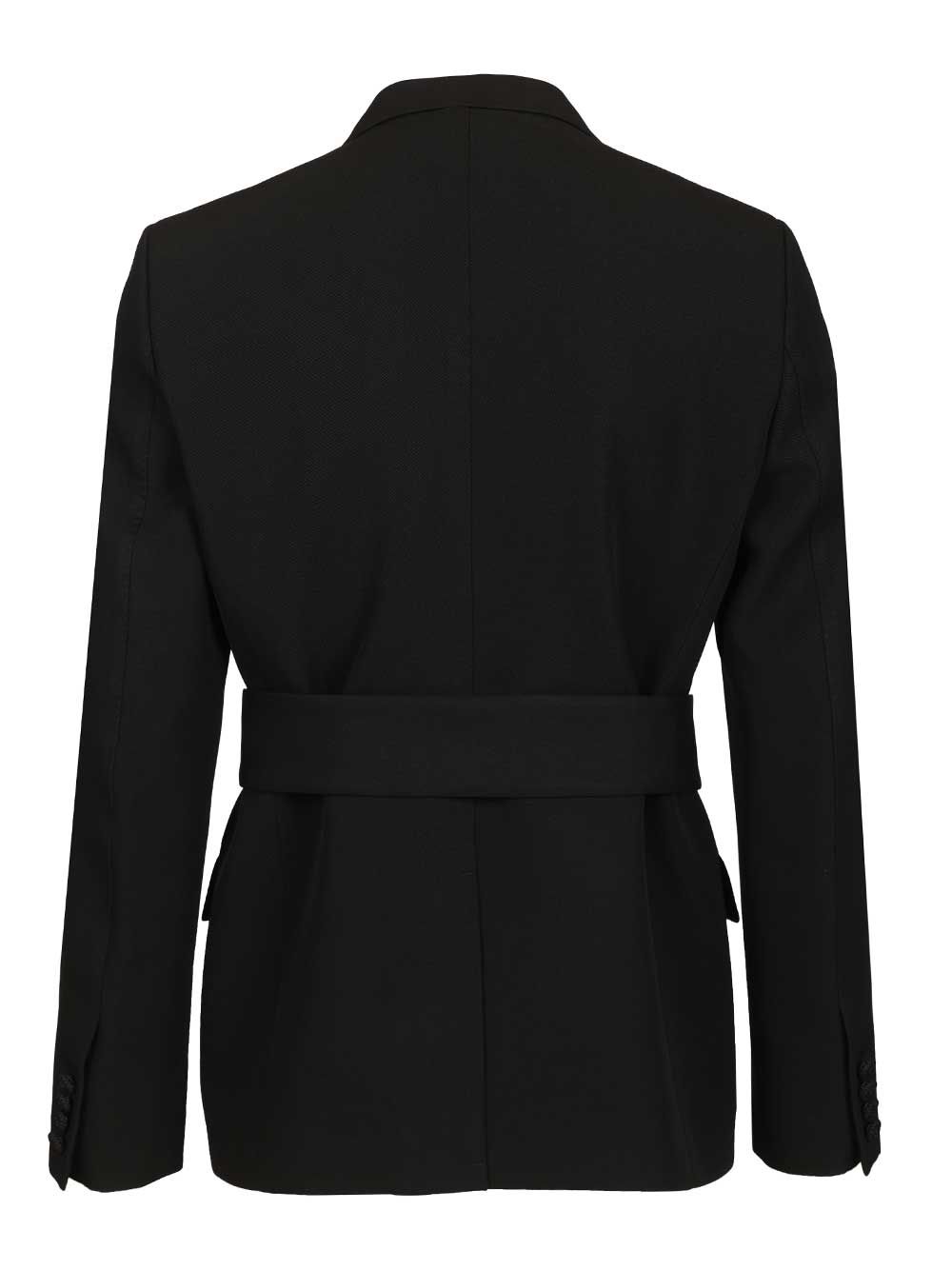 Valentino Garavani Virgin Wool Blazer With Belt Giacche - Nero | aa799876f1d6e40ff2f81a14b67bc75063f05b50