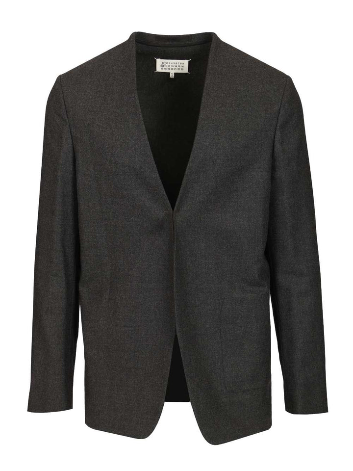 Maison Margiela Minimal Wool Jacket Giacche - Grey | dcabdc966e7025fe5ff9bc25acd0f3e64b7fad6b