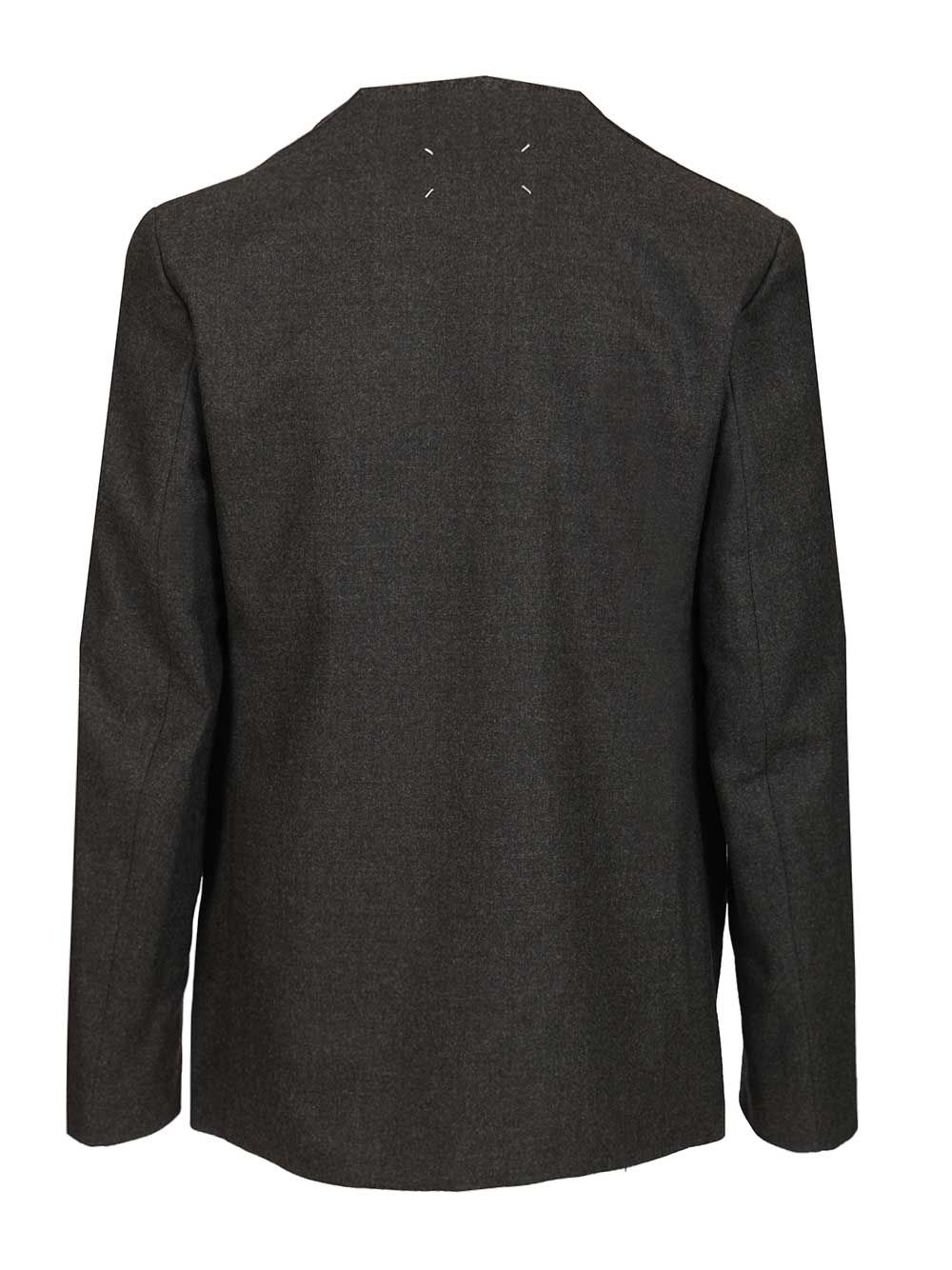 Maison Margiela Minimal Wool Jacket Giacche - Grey | 8ddebc277e1548b4a7308306443af17f79c1a30a