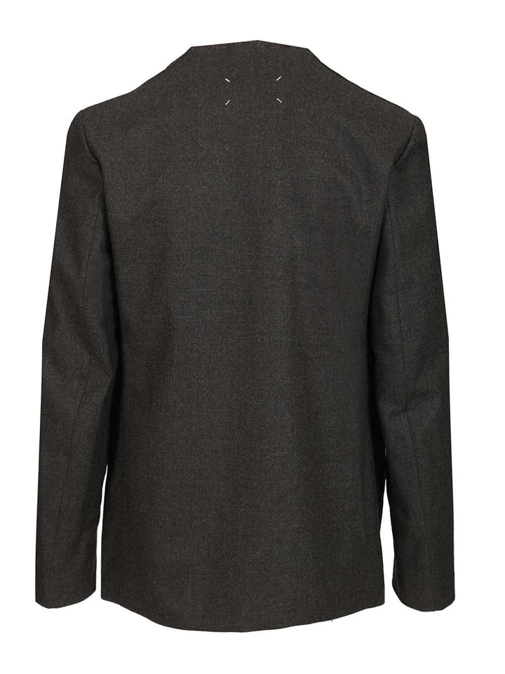 Maison Margiela Minimal Wool Jacket Giacche - Grey | 8ddebc277e1548b4a7308306443af17f79c1a30a