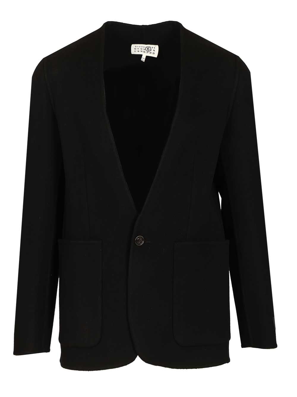Mm6 Maison Margiela Single-Breasted Wool Jacket Giacche - Nero | aa70c2c8dc224a27a5b643d2f28a8b03276d844b