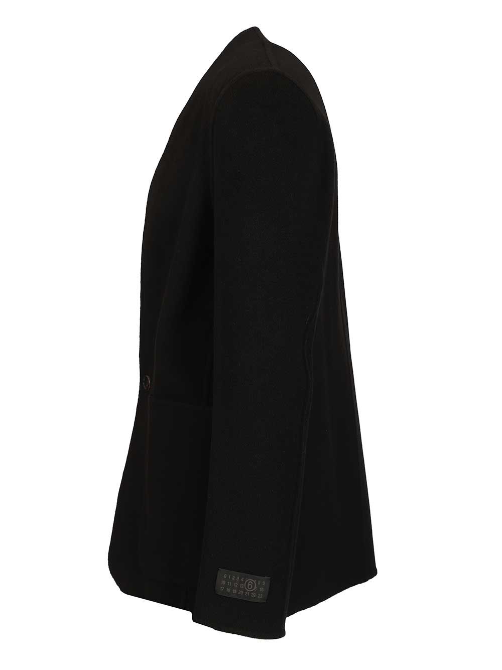 Mm6 Maison Margiela Single-Breasted Wool Jacket Giacche - Nero | 65df88aa45e39da32531afe0af5bf8fa5c550e14