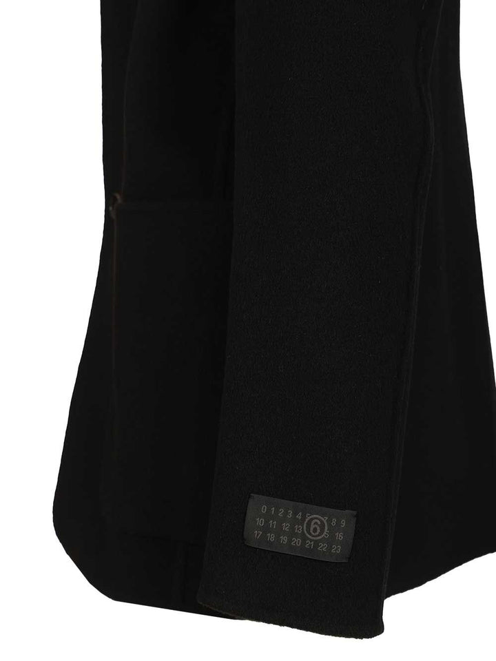 Mm6 Maison Margiela Single-Breasted Wool Jacket Giacche - Nero | 829bd439163a99bcdd369033200de6ea3e1d523e