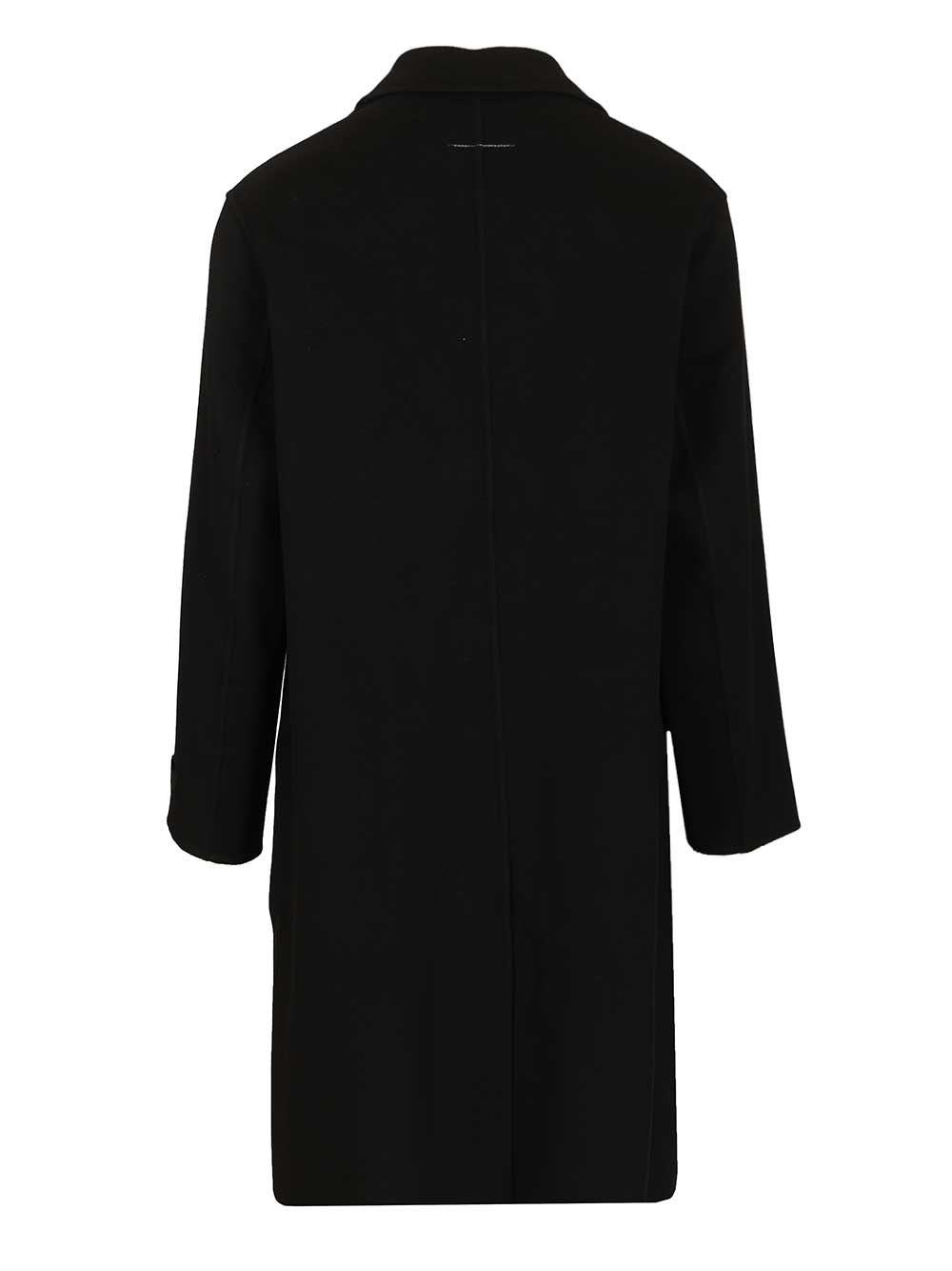 Mm6 Maison Margiela Single-Breasted Wool Coat Coats - Nero | 086549d7aed9e812154399d4e8047edacb15450d