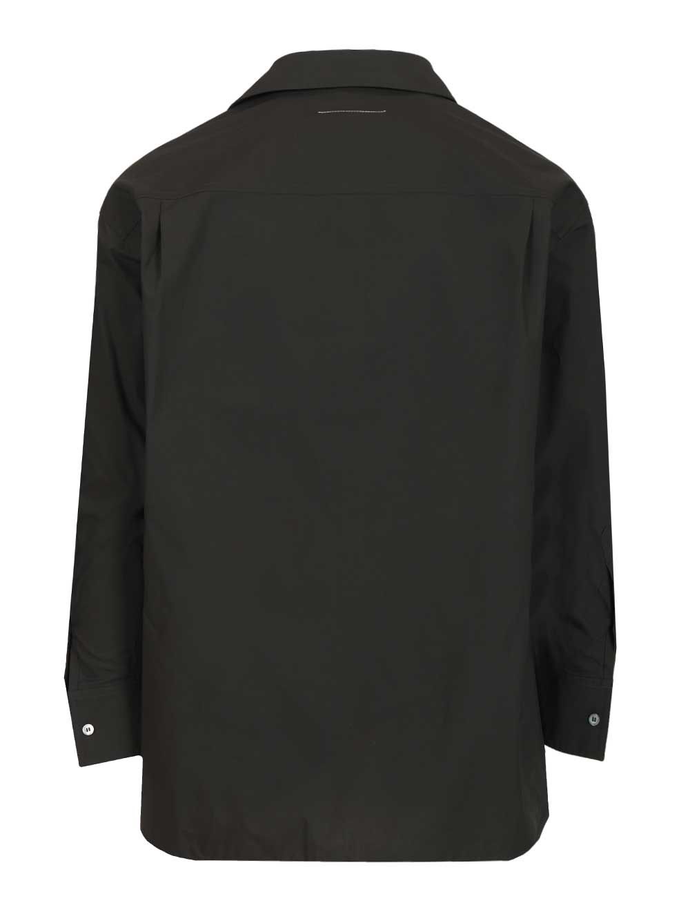 Mm6 Maison Margiela Long-Sleeved Cotton Shirt Shirts - Nero | 8463e67ee38e309014ccbb44c64ea88e2ce9c978