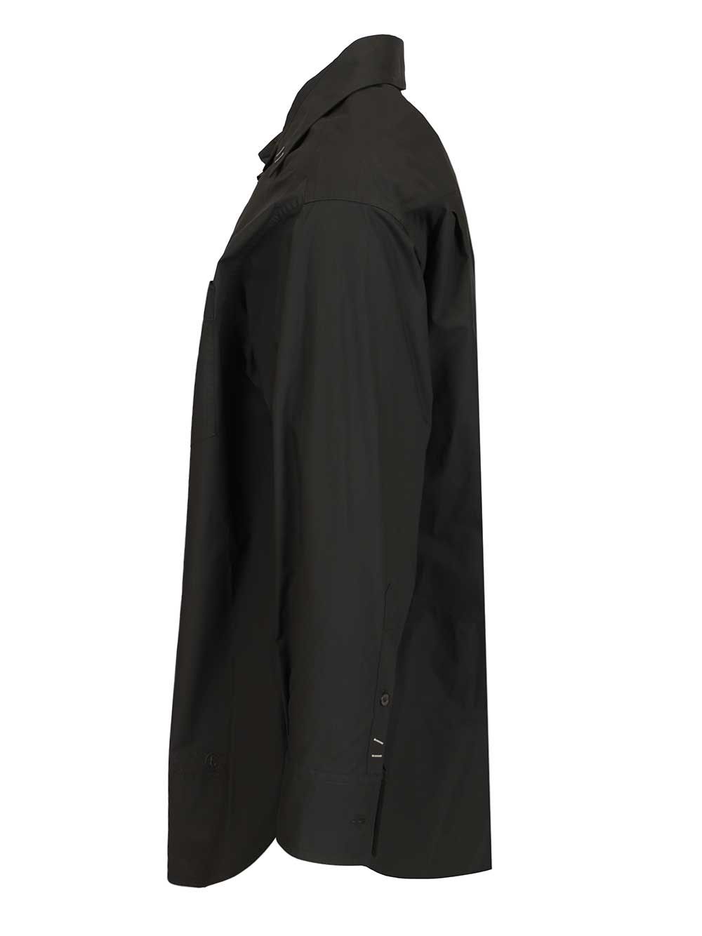 Mm6 Maison Margiela Long-Sleeved Cotton Shirt Shirts - Nero | 216015603429e16a82997dbd4fcdfc4ea7e1d3c4