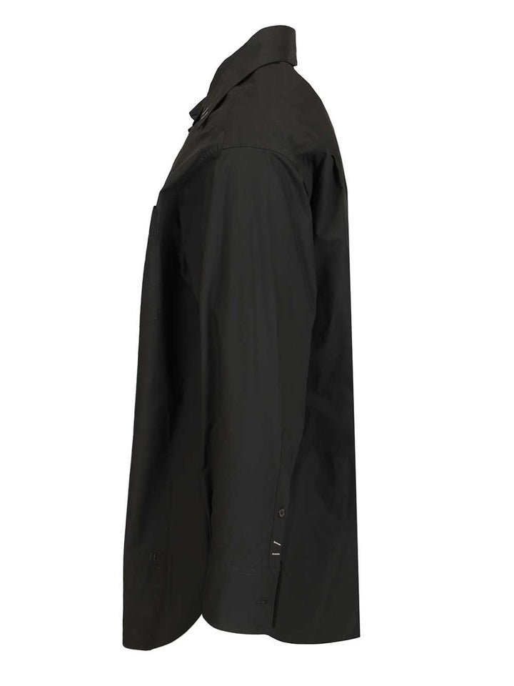 Mm6 Maison Margiela Long-Sleeved Cotton Shirt Shirts - Nero | 216015603429e16a82997dbd4fcdfc4ea7e1d3c4