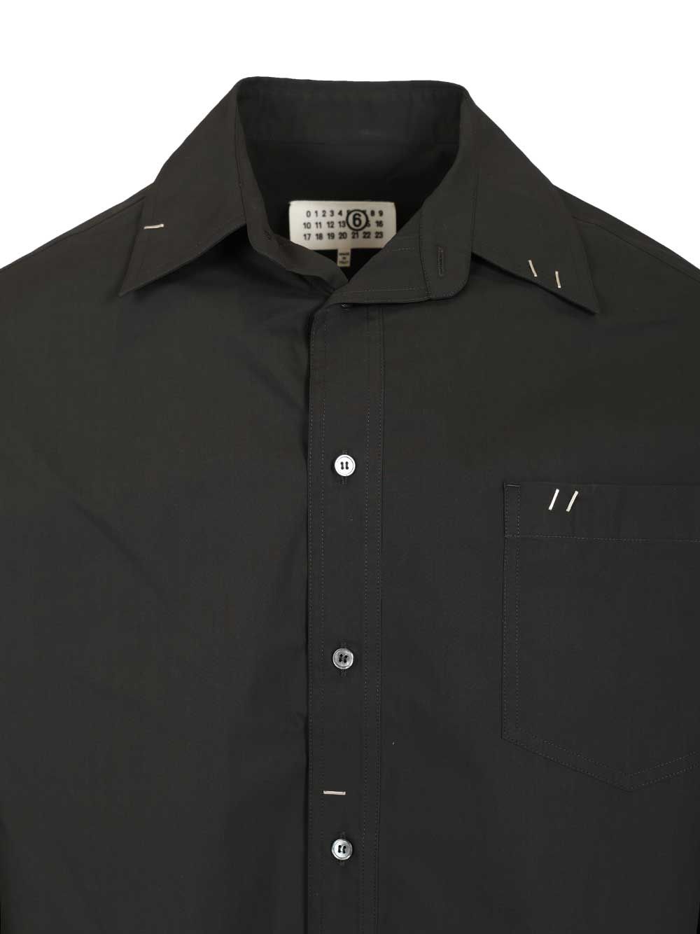 Mm6 Maison Margiela Long-Sleeved Cotton Shirt Shirts - Nero | ea54a1aa4712fe24fc383d293d76a8811c879fb1