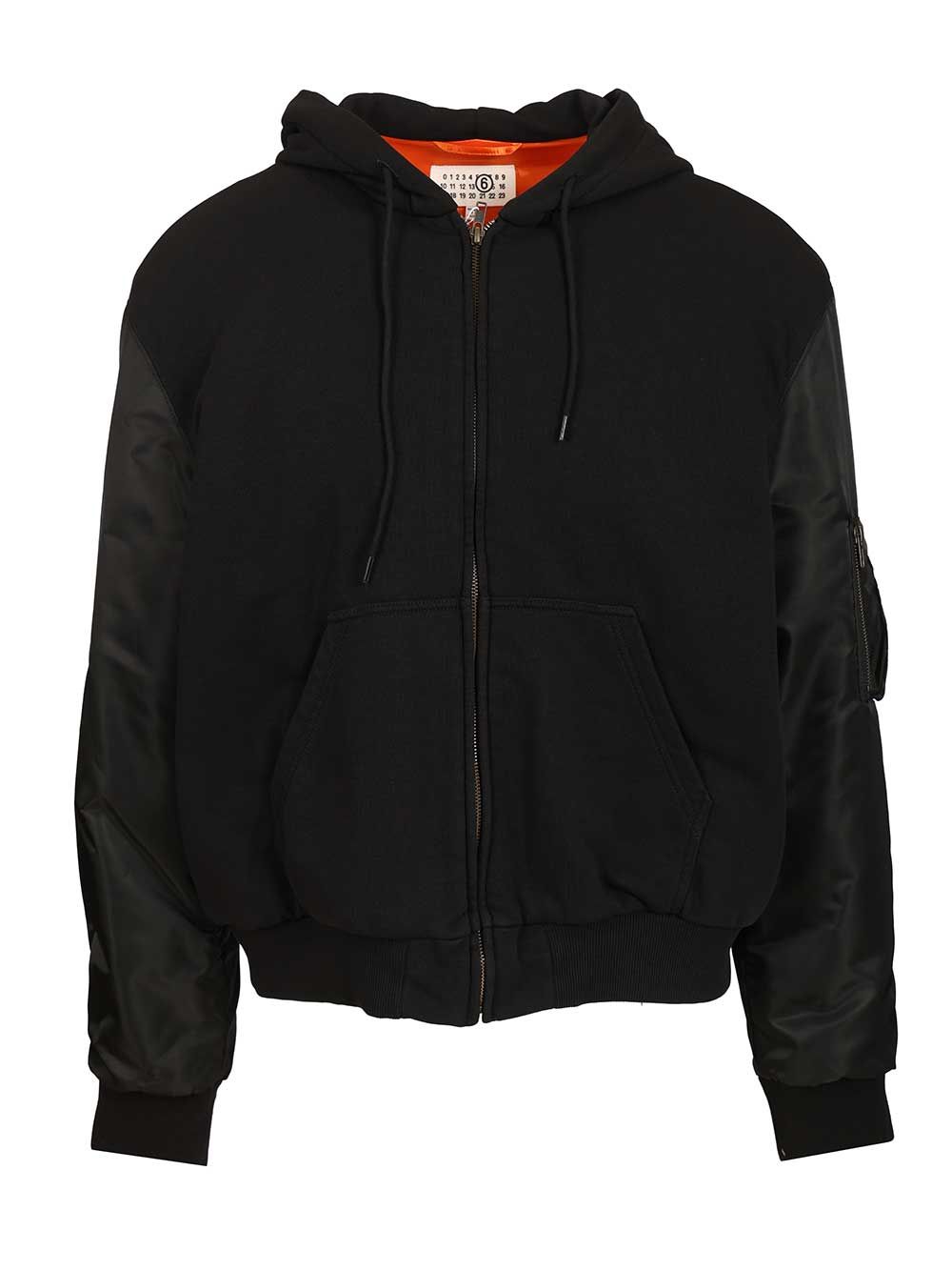 Mm6 Maison Margiela Hooded Jacket Giacche - Nero | 9bff0876dec16784410dba7aa03eca2d63154f05