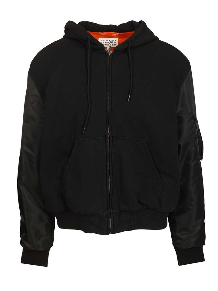 Mm6 Maison Margiela Hooded Jacket Giacche - Nero | 9bff0876dec16784410dba7aa03eca2d63154f05