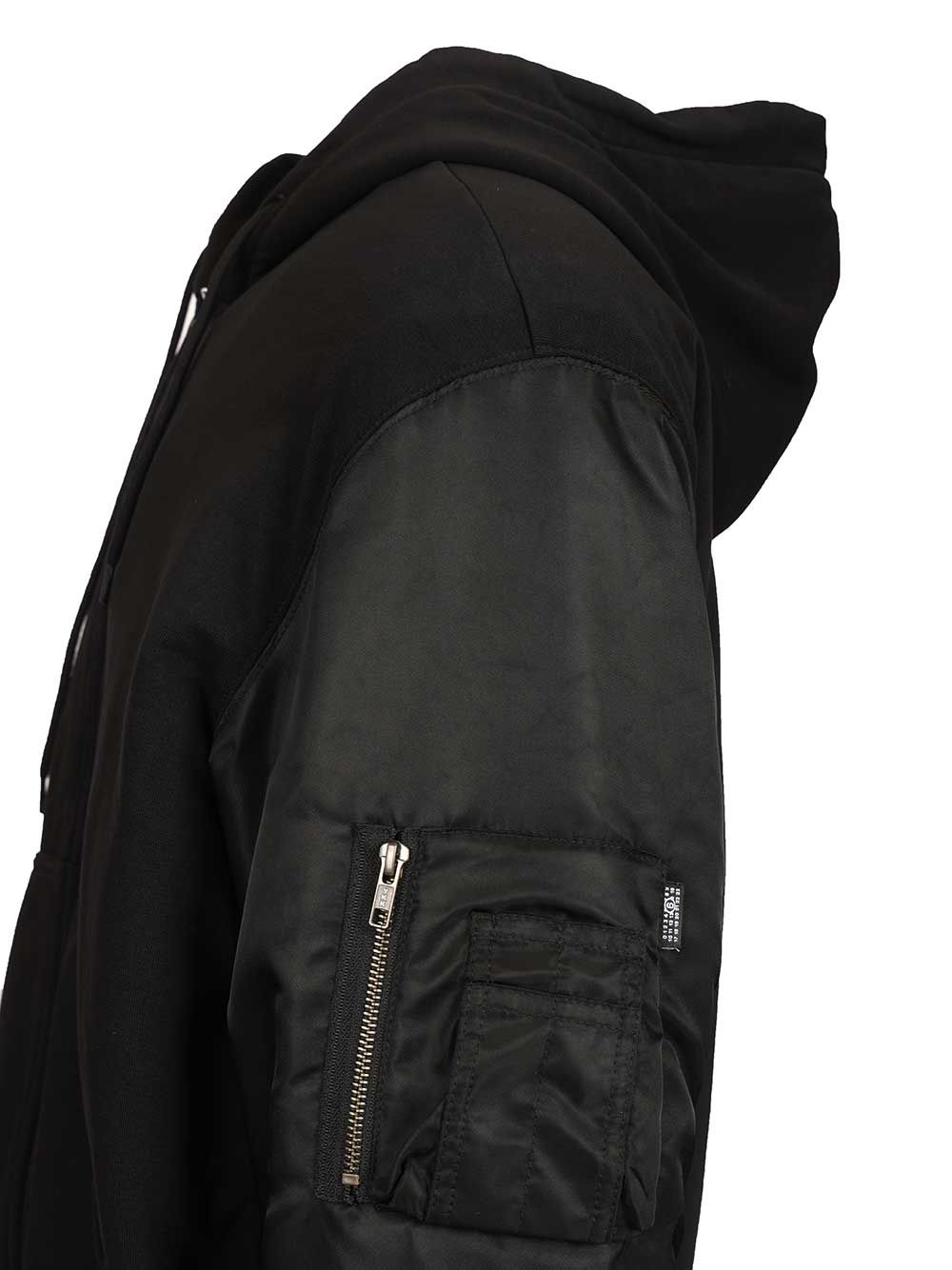 Mm6 Maison Margiela Hooded Jacket Giacche - Nero | 4be70b42dee1a4e83037fa04362d5bda48f2a3dd